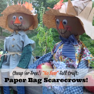 A Cheap and Easy Fall Craft! "No Sew" Paper Bag Scarecrows! 