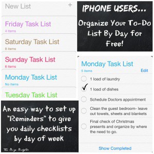 Use Your iPhone to organize your to-do list by day for free!