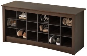 Prepac shoe storage cubby bench via Amazon. 