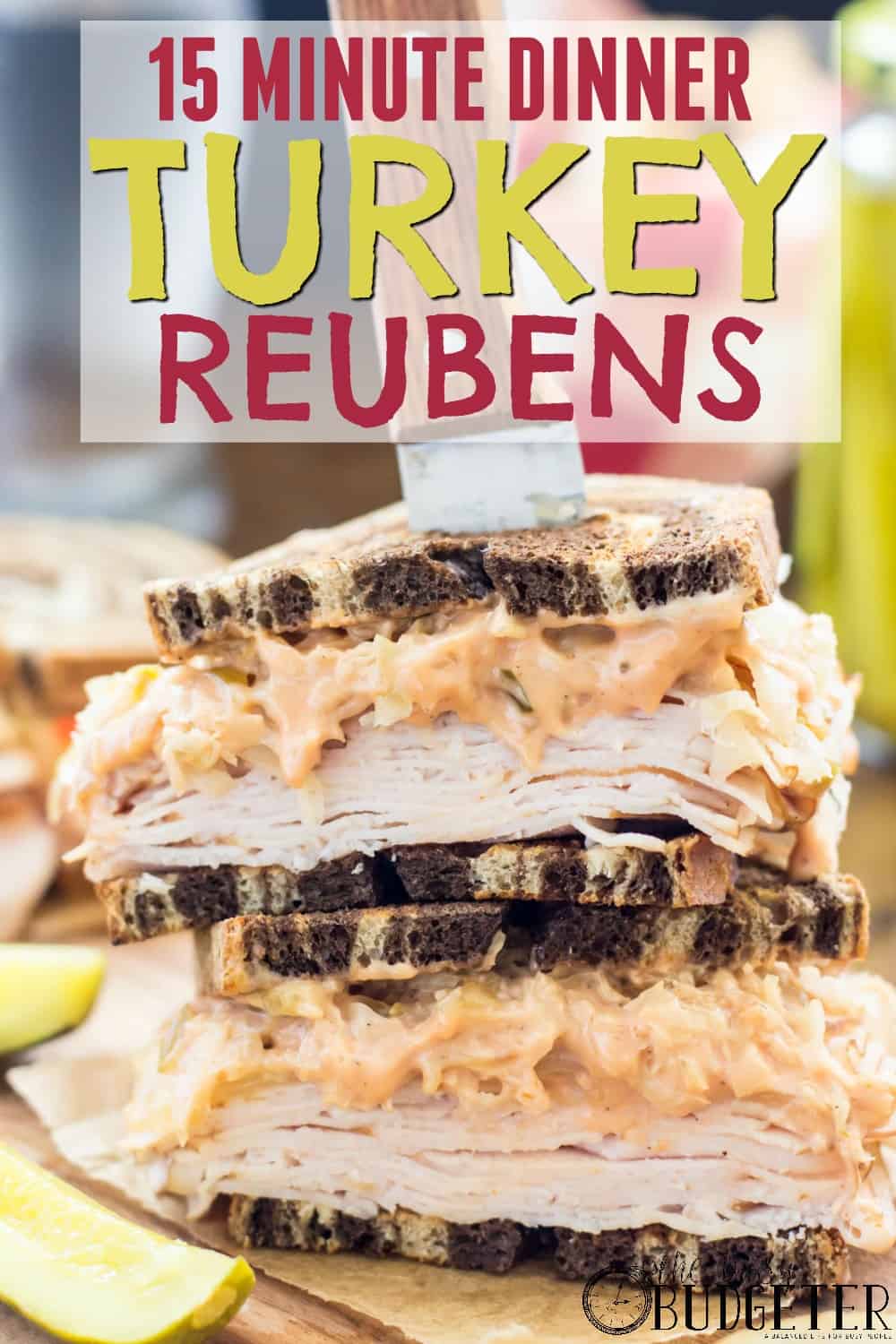 Turkey Reubens - Dinner in 15 minutes! Turkey Rueben sandwiches are our go to meal for quick and easy cheap dinners! Quick dinner recipes are a must in a house of 6 kids! 