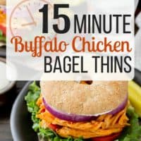 15 Minute Buffalo Chicken Bagel Thins