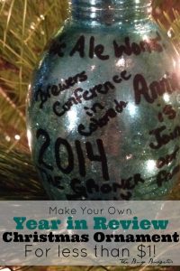 An easy ornament to make for less than a dollar! www.busybudgeter.com