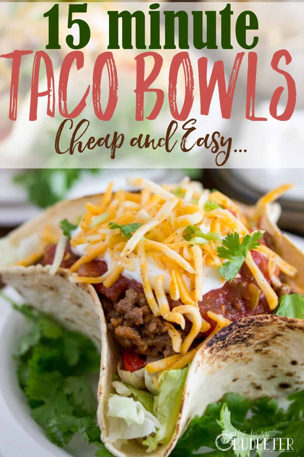 15-minute-taco-bowls- Thank you for this amazing taco bowl recipe that my kids went crazy over! And they were ready and on the table in 15 minutes! 