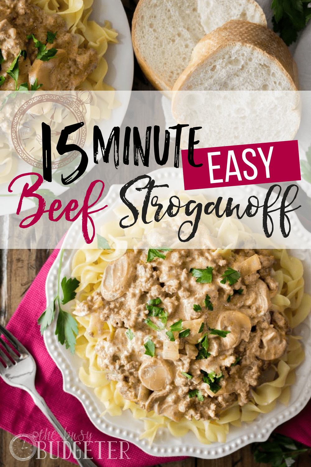 15 Minute Easy Beef Stroganoff- I love comfort food recipes! This 15 Minute Beef Stroganoff was a hit with the whole family and we ate the leftovers for lunch the next day. 2 meals that all of my kids ate. Now that's a win!