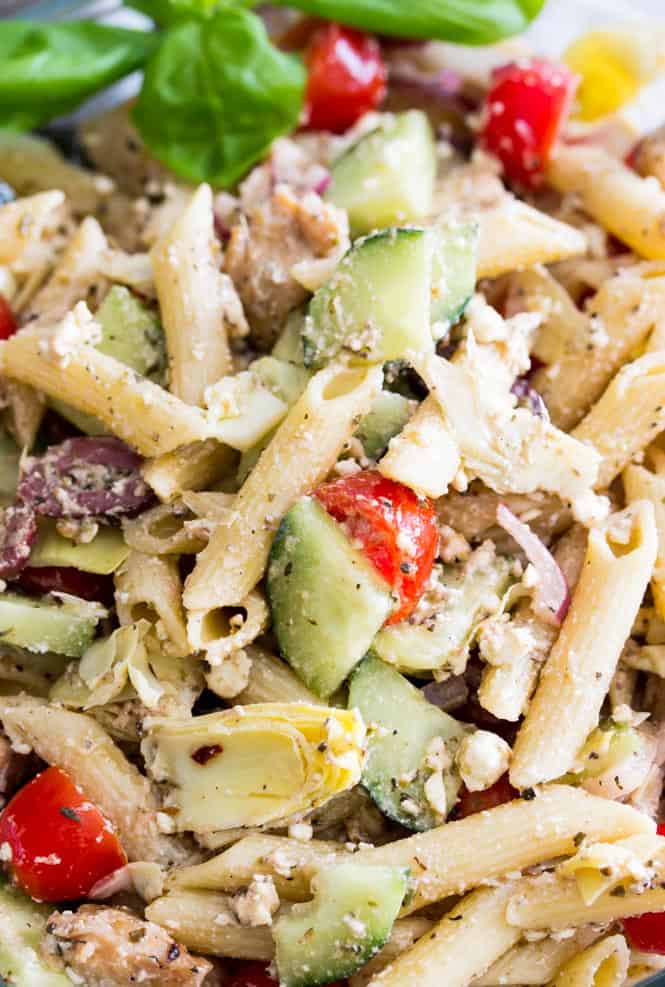 Mediterranean Chicken Pasta Salad