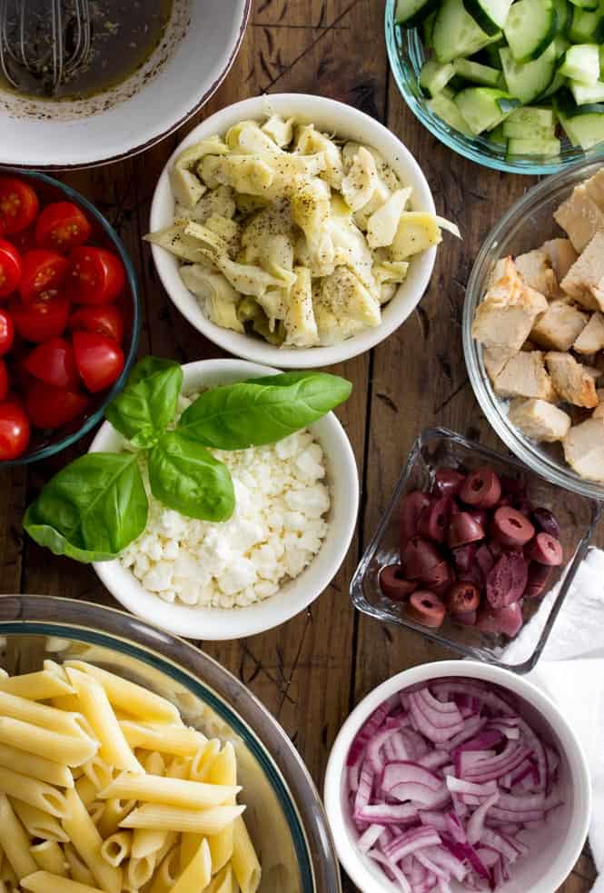 Mediterranean Chicken Pasta Salad