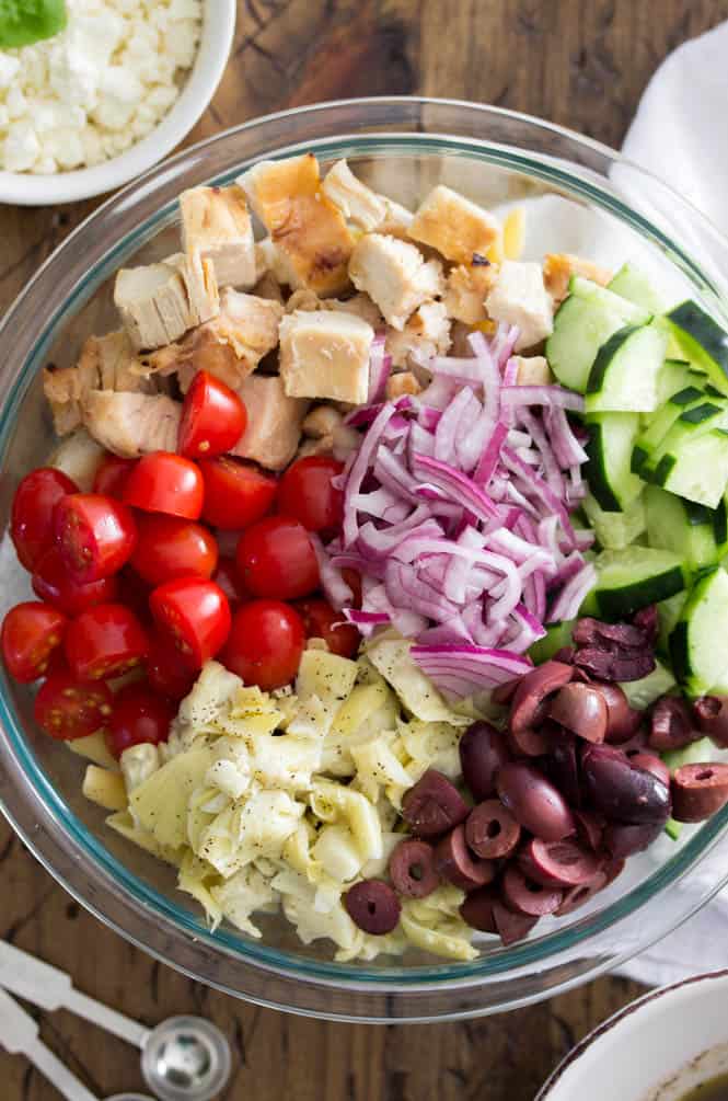 Mediterranean Chicken Pasta Salad