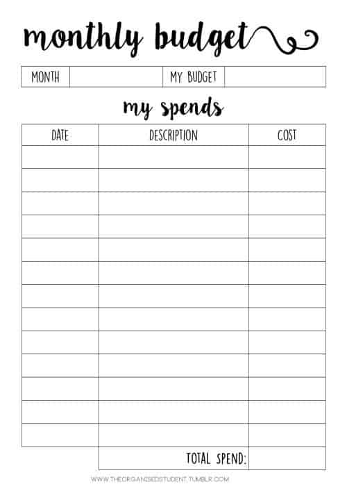 budgeting printables from pinterest