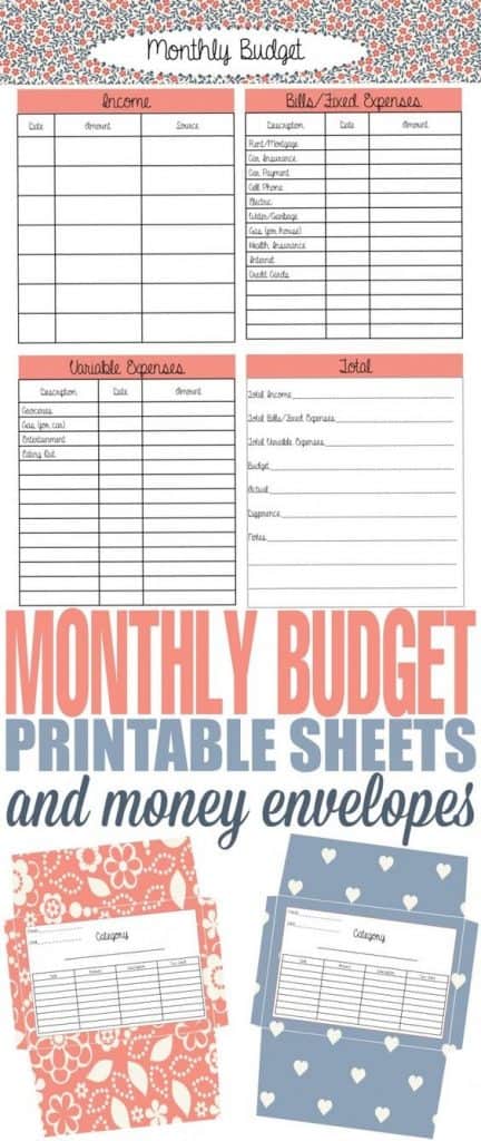 budgeting printables from pinterest