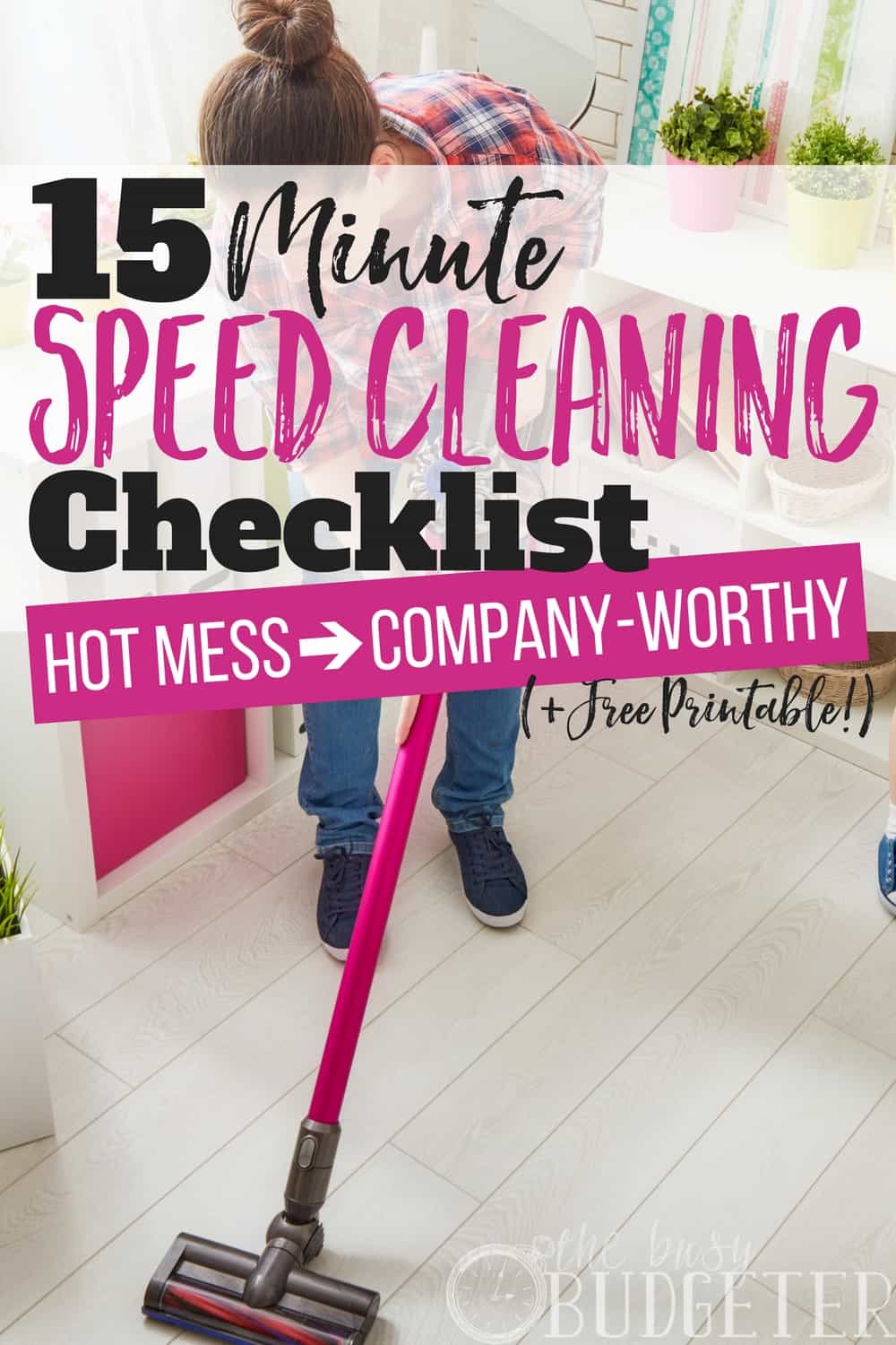 I HATE cleaning!! Seriously, it's the last thing I want to do!! But you know what? If I can tell myself it's only 15 minutes to clean my WHOLE house- it's a whole lot less of a chore and let me tell you-it actually only took 15 minutes!! The speed cleaning checklist that came with it is awesome and helps me stay organized (and motivated) which is a huge win!