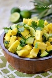 We had to make room on this list of easy salad recipes for this pineapple and cilantro salad! It's the perfect side for a tropical touch on a spicy chicken or fun Mexican dish.