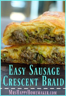 I was looking for easy recipes for dinner but was excited when I found this sausage braid recipe! Actually super easy to make and it would be great for brunch too!