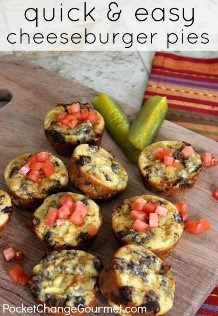 Easy dinner recipes don't get any easier than some creative and tasty cheeseburger pies! My kids loved this recipe and I can't wait to include it in my recipe rotation!