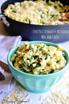 Spinach and artichoke dip is my favorite appetizer at restaurants, and mac and cheese is one of my favorite foods! This combination is SO much better than a basic mac and cheese recipe! And it's so easy to make!