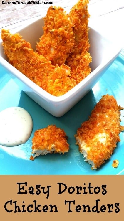 If my kids could eat doritos every day of the week, they would. I used frozen pre-cooked chicken tenders to make this recipe even easier and my kids loved it!