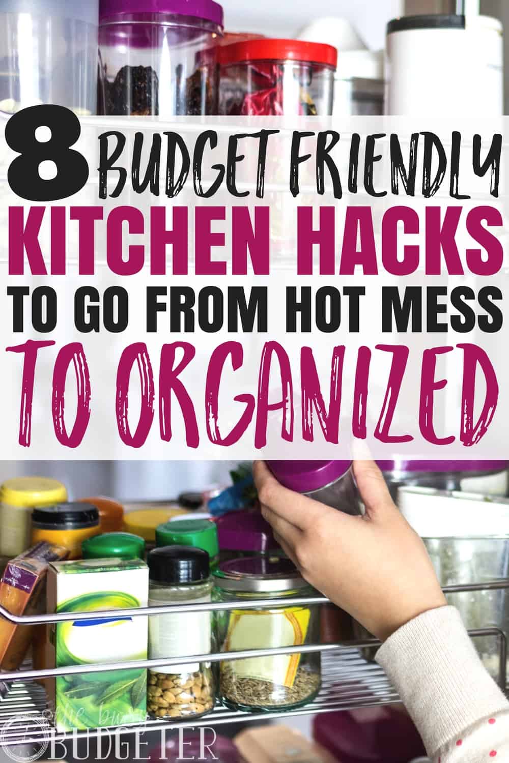 Before these kitchen organization hacks I would literally get anxiety walking into my hot mess of a kitchen. These easy kitchen hacks not only save money but also save a ton of TIME and helps me cook meal faster!!