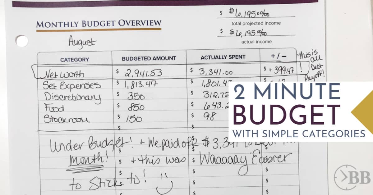 Simple Home Budget Categories