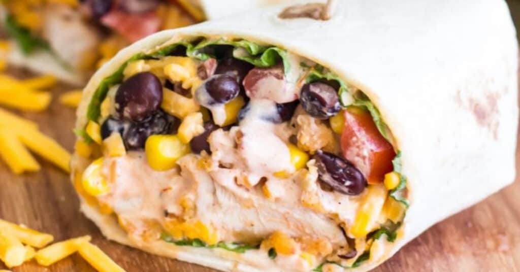 Image of Tex mex chicken wrap picnic meal ideas