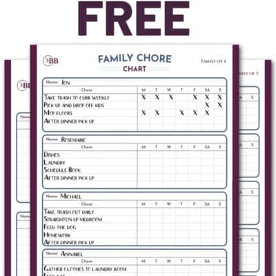 Image of the free family chore chart